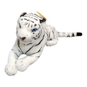 Goffa Intl Plush White Bengal Tiger Realistic Big Cat Stuffed Animal Toy 17" NWT